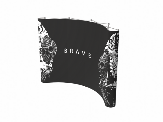 Textilvägg 350 x 225 cm - Svängd