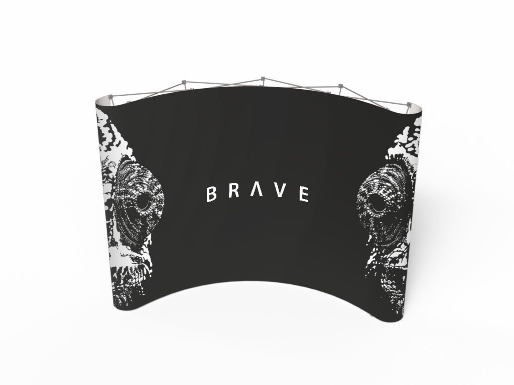 Textilvägg 350 x 225 cm - Svängd