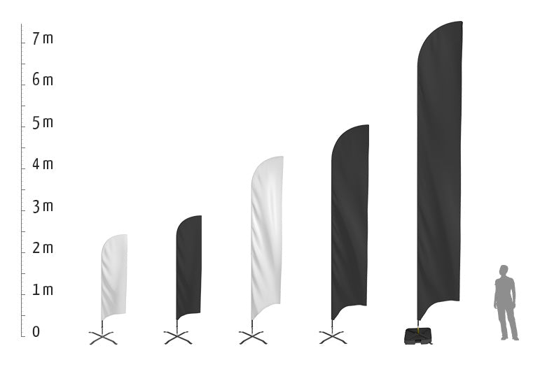 Beachflagga Haj inkl. kryssfot och mastsystem