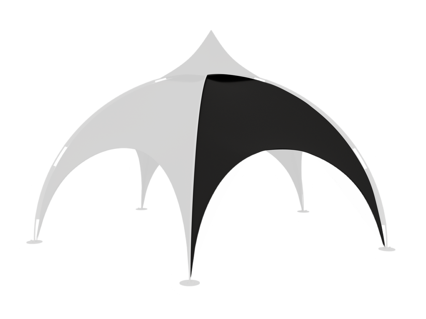 Domtält - 3 m vägg Vit/Svart